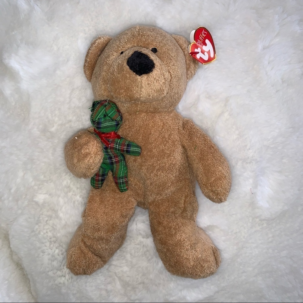 Beary Merry TY Pluffies Holiday Bear with Tag - Picture 2 of 9